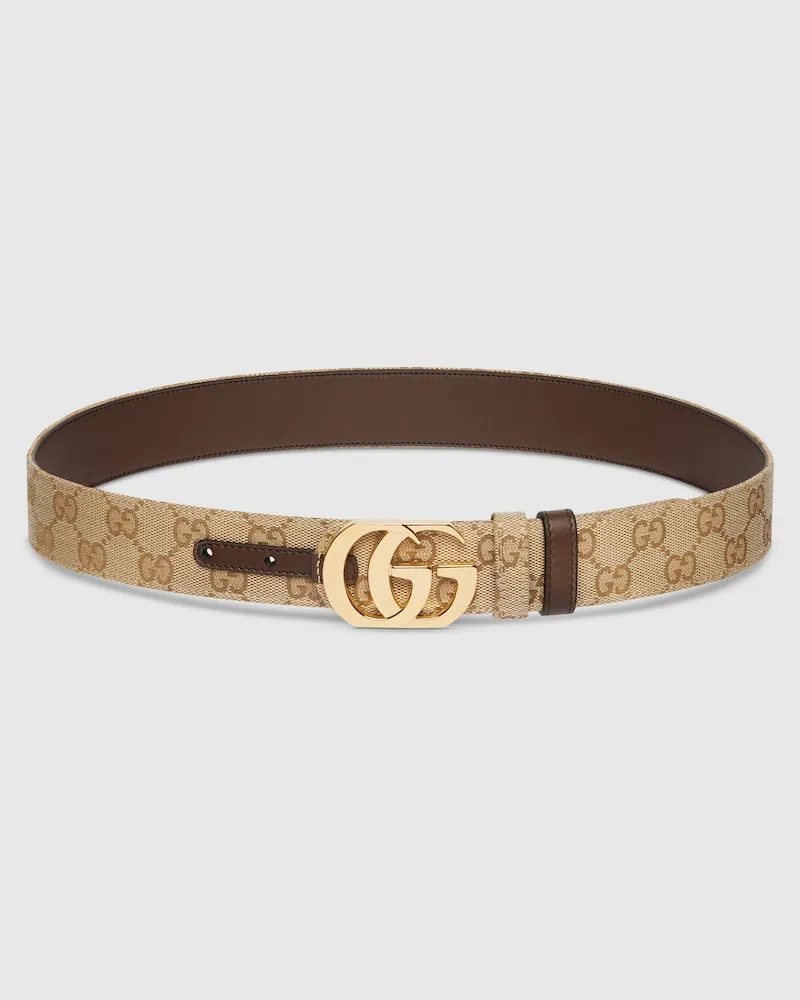 Gucci Wendbarer Cut GG Marmont Gürtel Beige