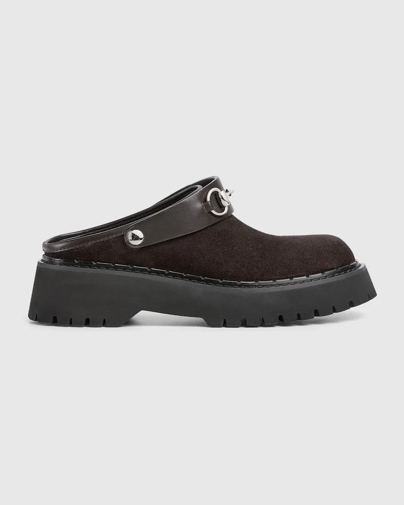 Gucci Damen-Mules Mit Horsebit, Größe Braun