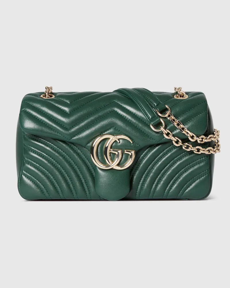 Gucci Mittelgroße GG Marmont Schultertasche Grün
