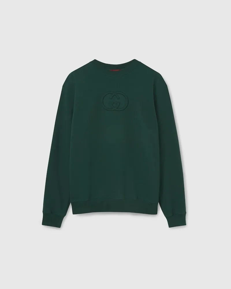 Gucci Sweatshirt aus Gebürstetem Baumwolljersey, Größe Grün