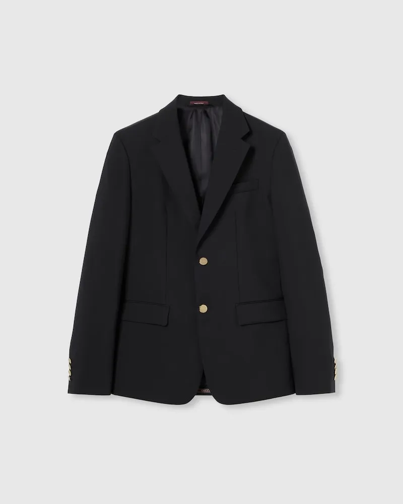 Gucci Einreihiges Jackett aus Wolle, Größe Blau