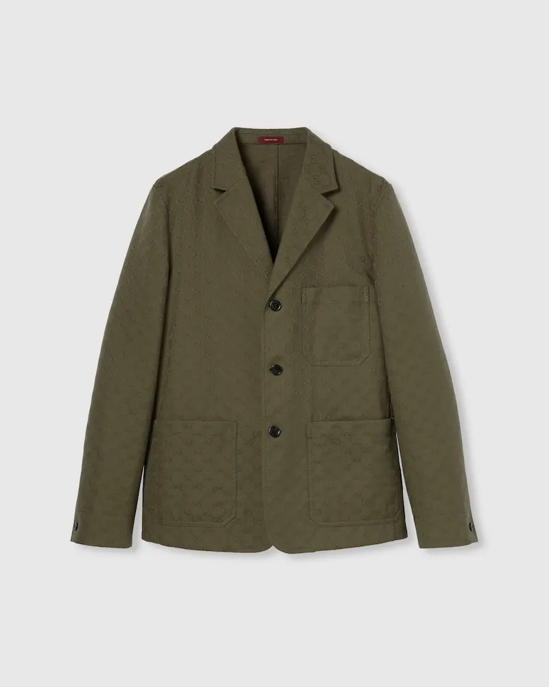 Gucci Jackett aus GG Canvas aus Baumwollmischung, Größe Grün