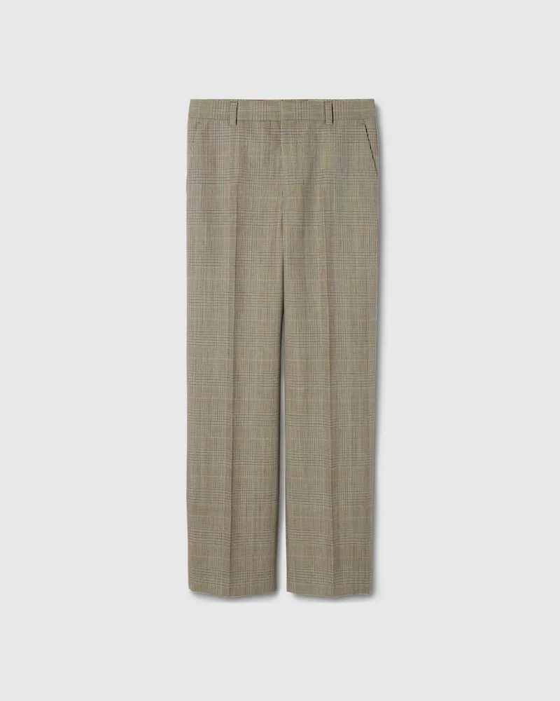 Gucci Hose aus Wolle Mit Prince of Wales-Karomuster, Größe Beige