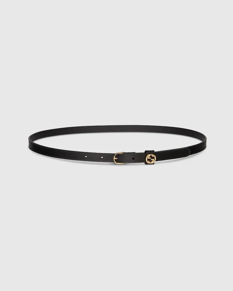 Gucci Ceinture Fine Avec Boucle Ronde, Taille 95 Noir