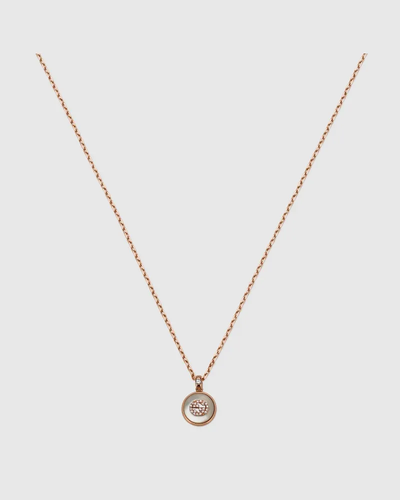 Gucci Interlocking Diamanthalskette 18 Karat Roségold