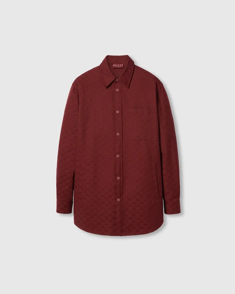 Gucci Hemd aus GG Canvas, Größe Rot