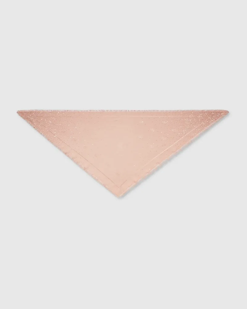 Gucci Halstuch aus Seide Und Wolle mit Doppel G Jacquard Beige