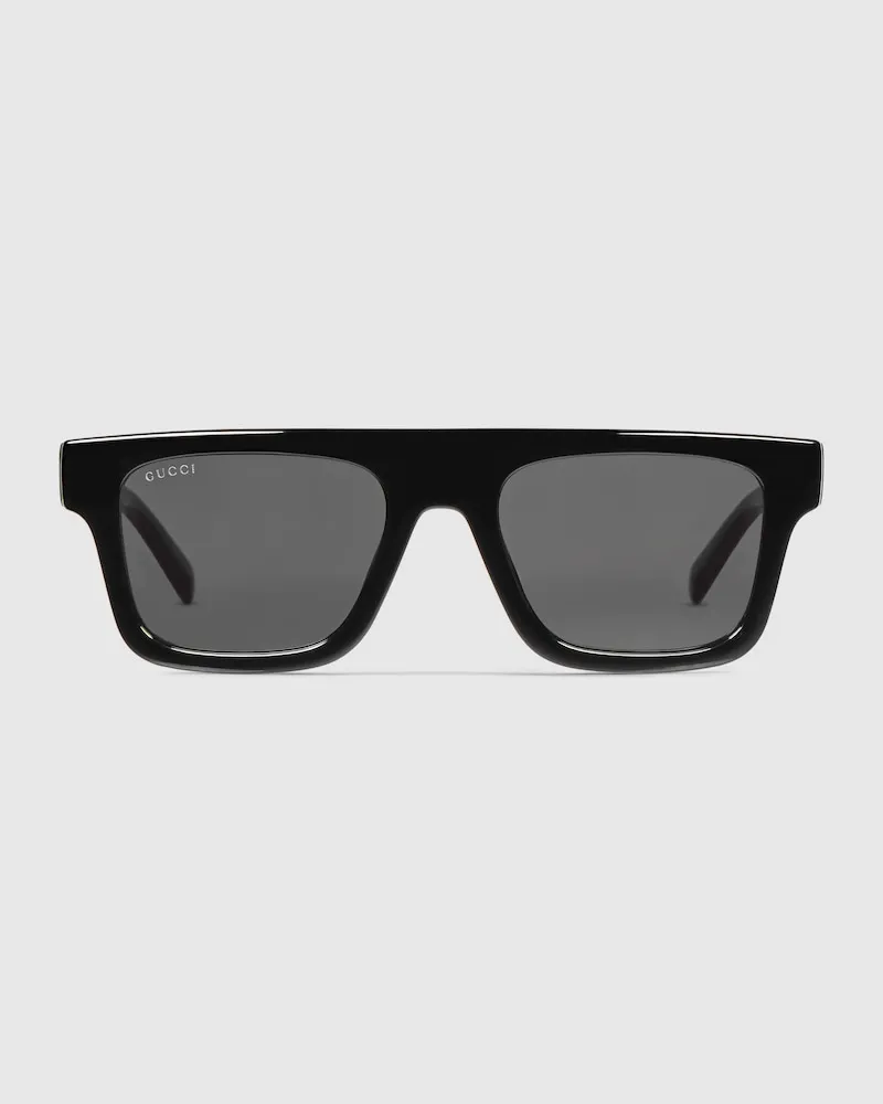 Gucci Sonnenbrille mit Eckigem Rahmen Schwarz