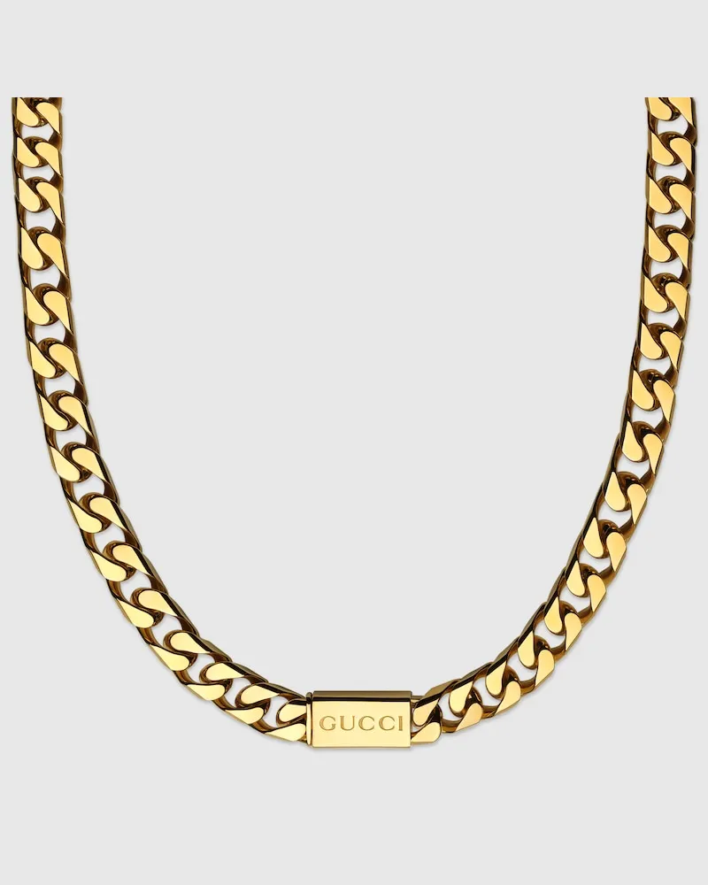 Gucci Gliederhalskette Mit Schriftzug-Schmuckelement Undefined