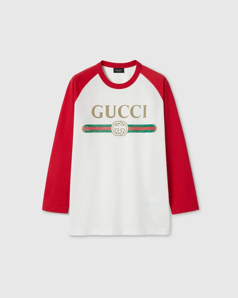 Gucci T-Shirt aus Baumwolljersey Mit Print, Größe Weiß