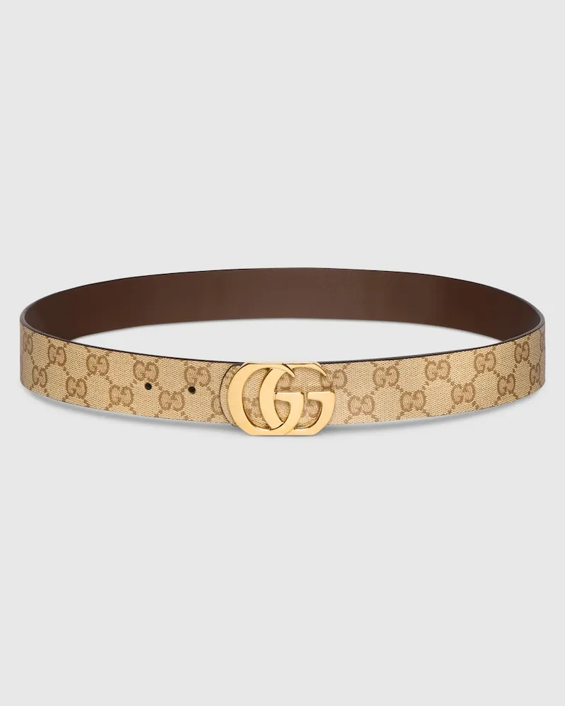Gucci Wendbarer Cut GG Marmont Gürtel Beige