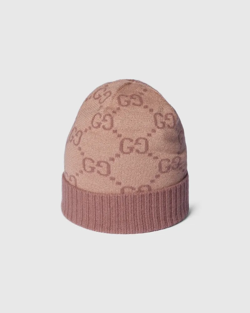 Gucci Mütze aus GG Kaschmir-Lamé, Größe Beige