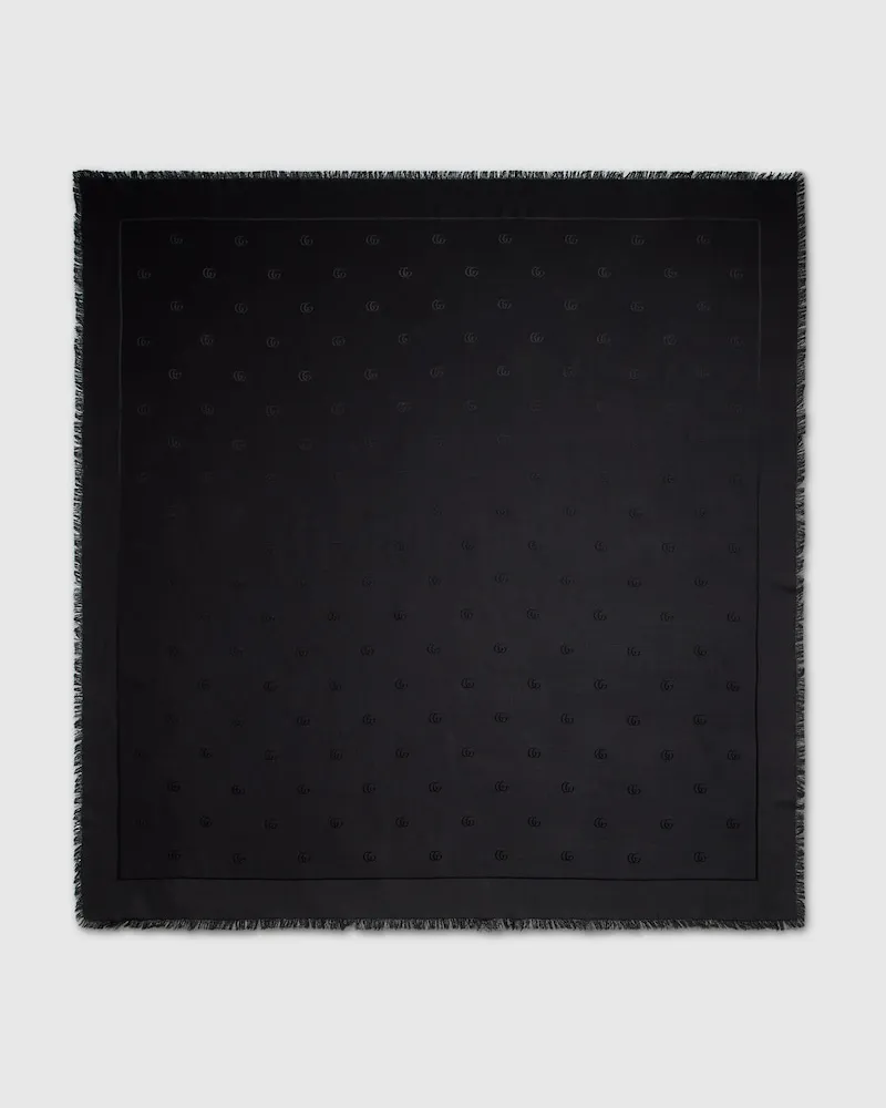 Gucci Halstuch aus Seide Und Wolle mit Doppel G Schwarz