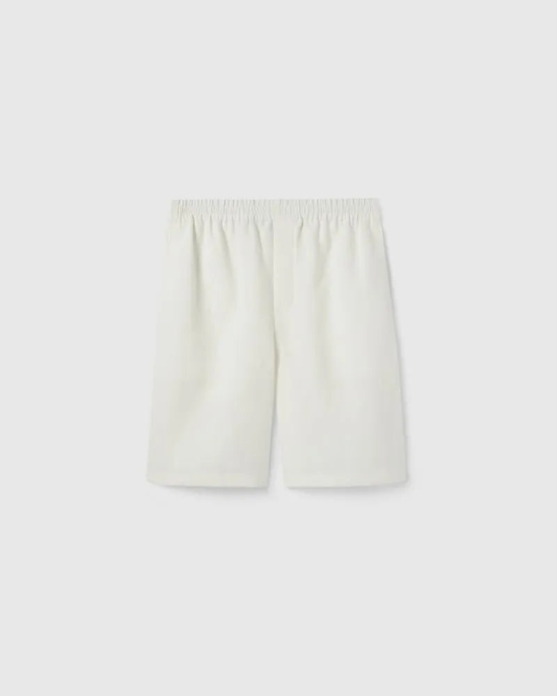 Gucci Shorts aus Leinen Mit Logo-Prägung, Größe Weiß