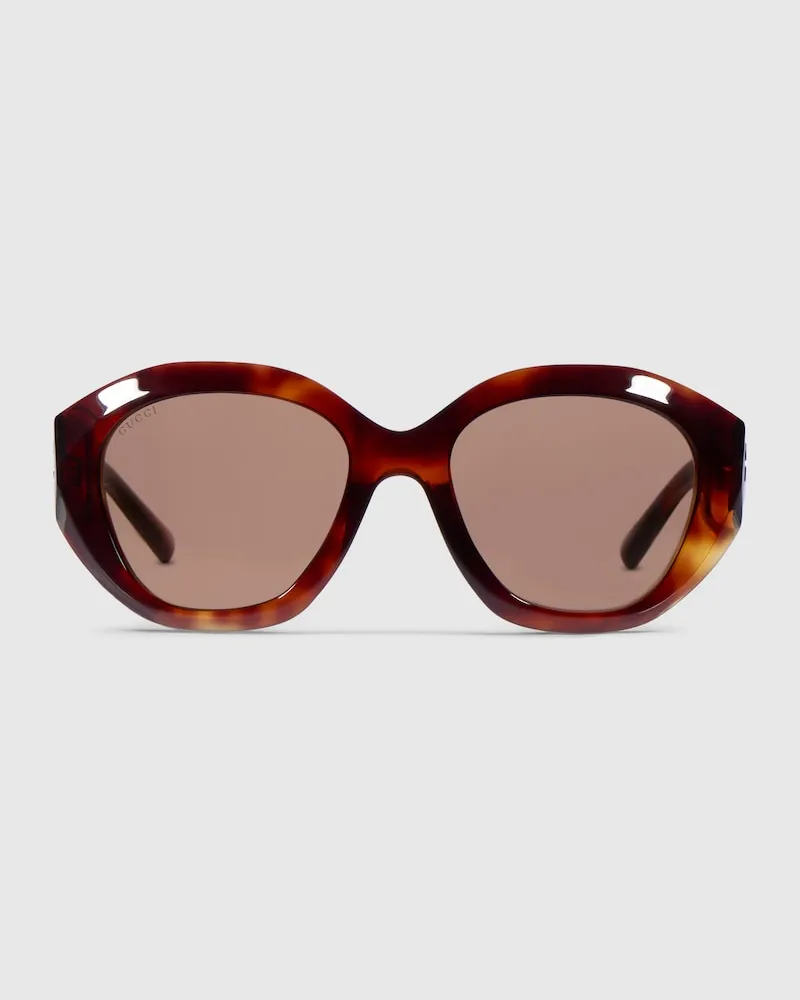 Gucci Sonnenbrille mit Geometrischem Rahmen Braun