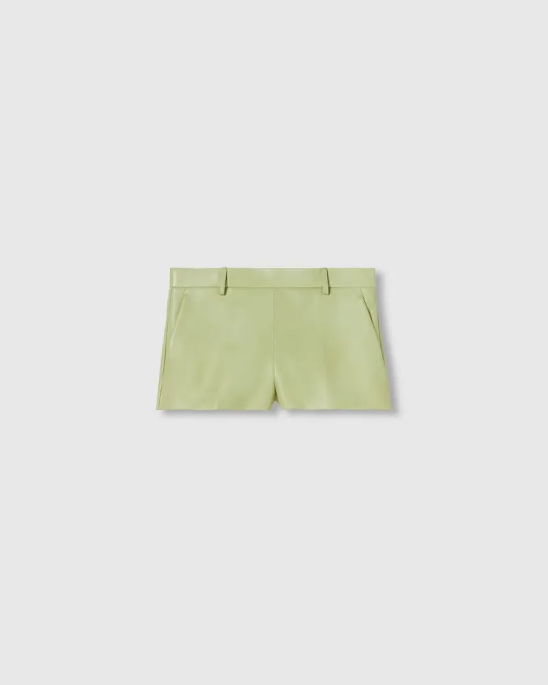 Gucci Shorts aus Leder Mit Prägung, Größe Grün