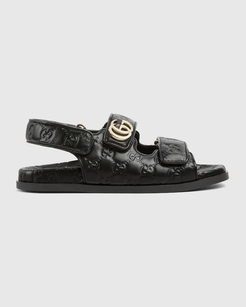 Gucci Damensandale Mit Doppel G, Größe Schwarz