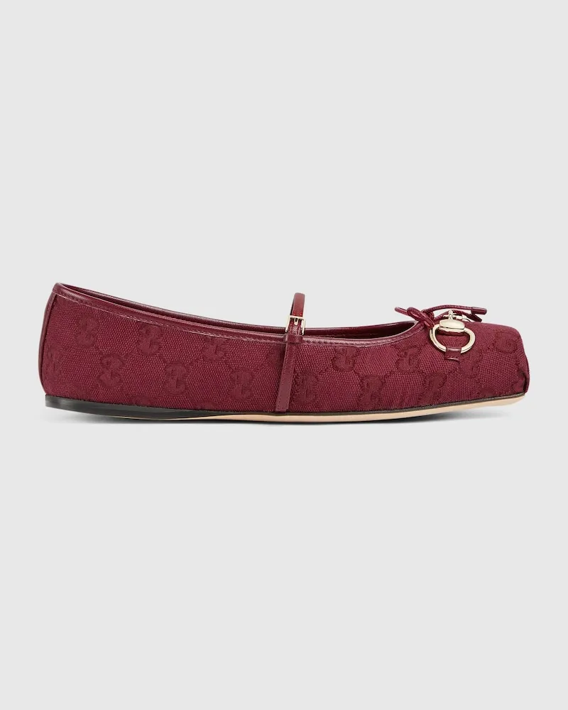 Gucci Horsebit Damenballerina, Größe Bordeauxrot