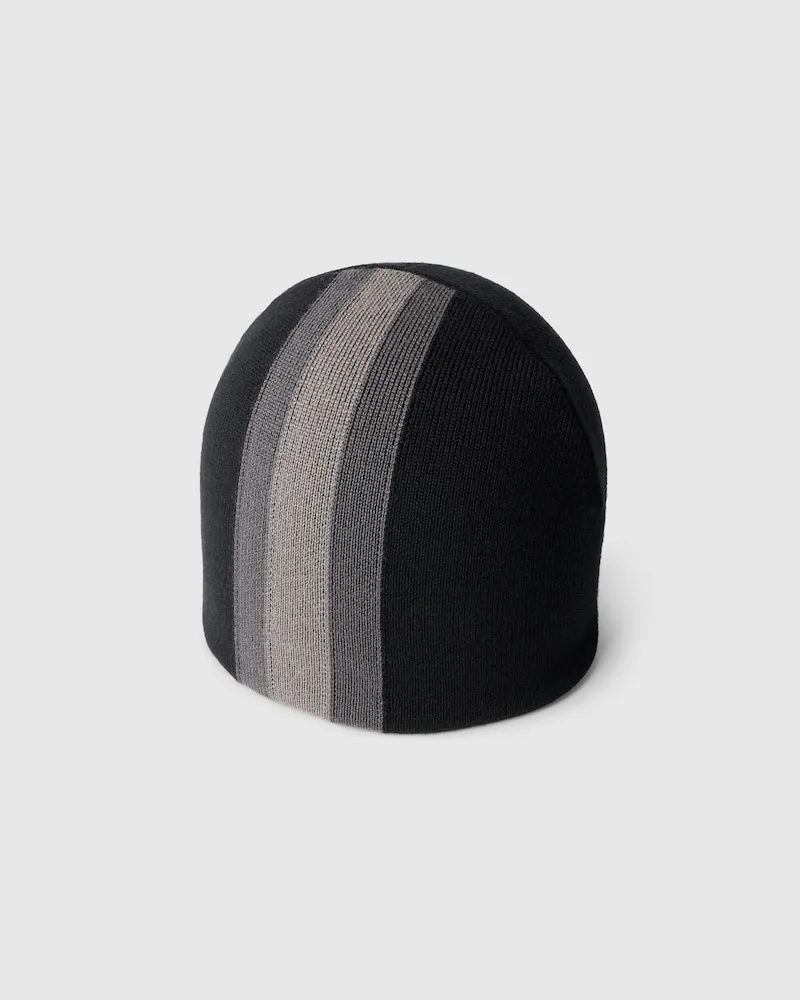 Gucci Mütze aus Wolle mit Gedämpftem Web Schwarz