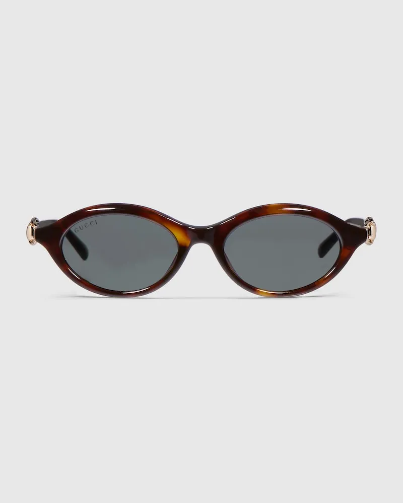 Gucci Sonnenbrille mit Ovalem Rahmen Beige