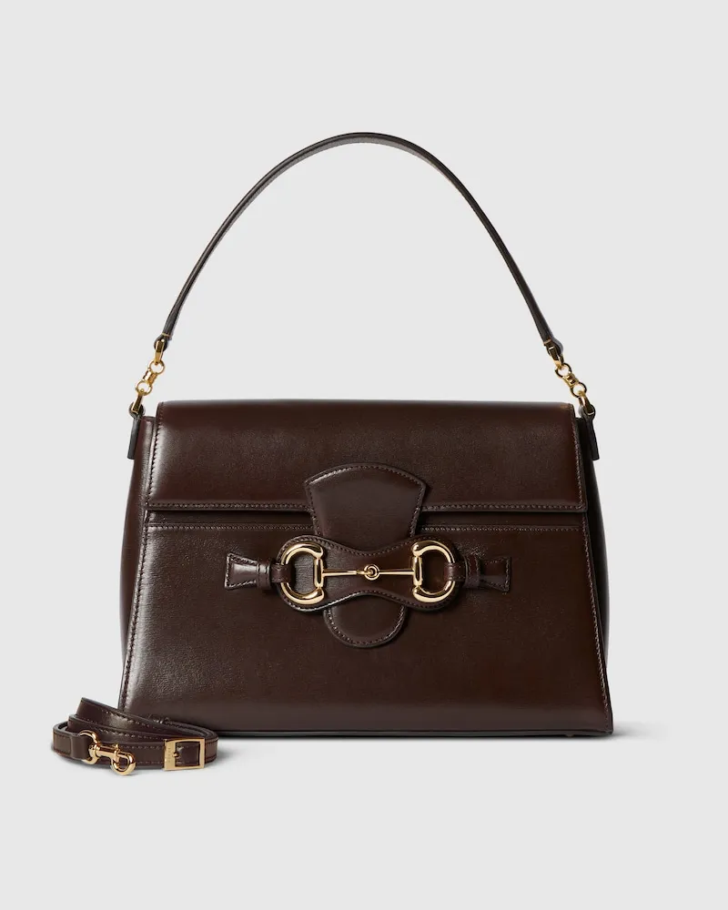 Gucci Horsebit Duomo Mittelgroße Henkeltasche Braun