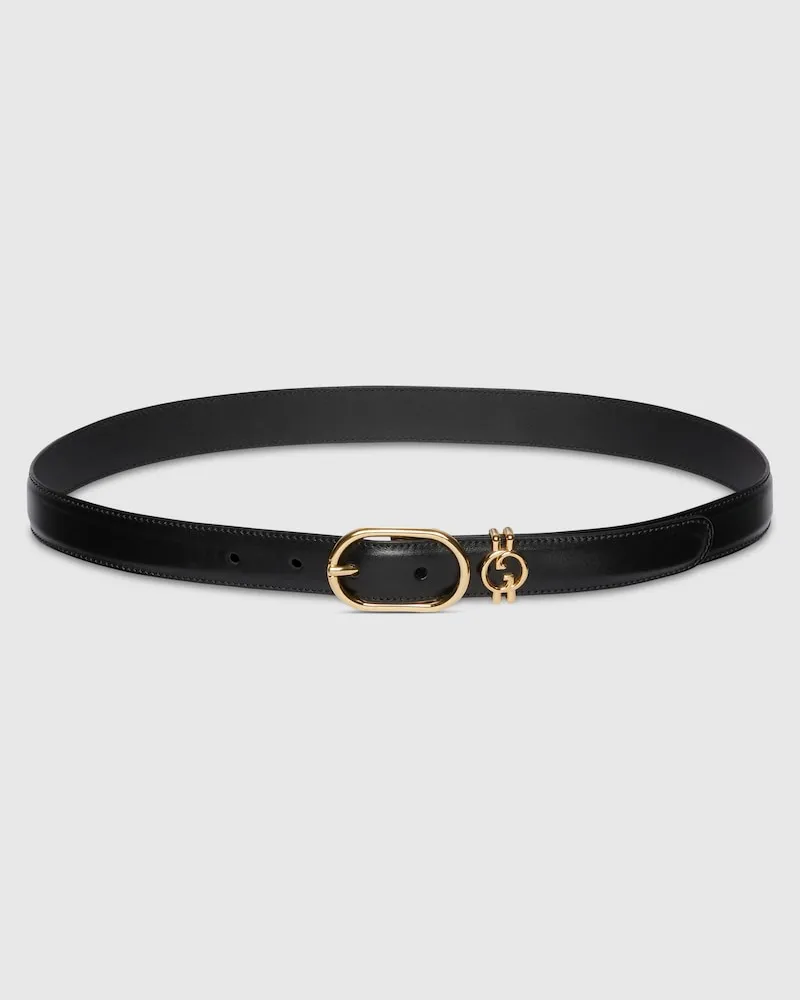 Gucci Gürtel Mit Rundem GG, Größe 95 Schwarz