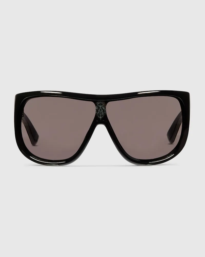 Gucci Sonnenbrille In Maskenform Schwarz