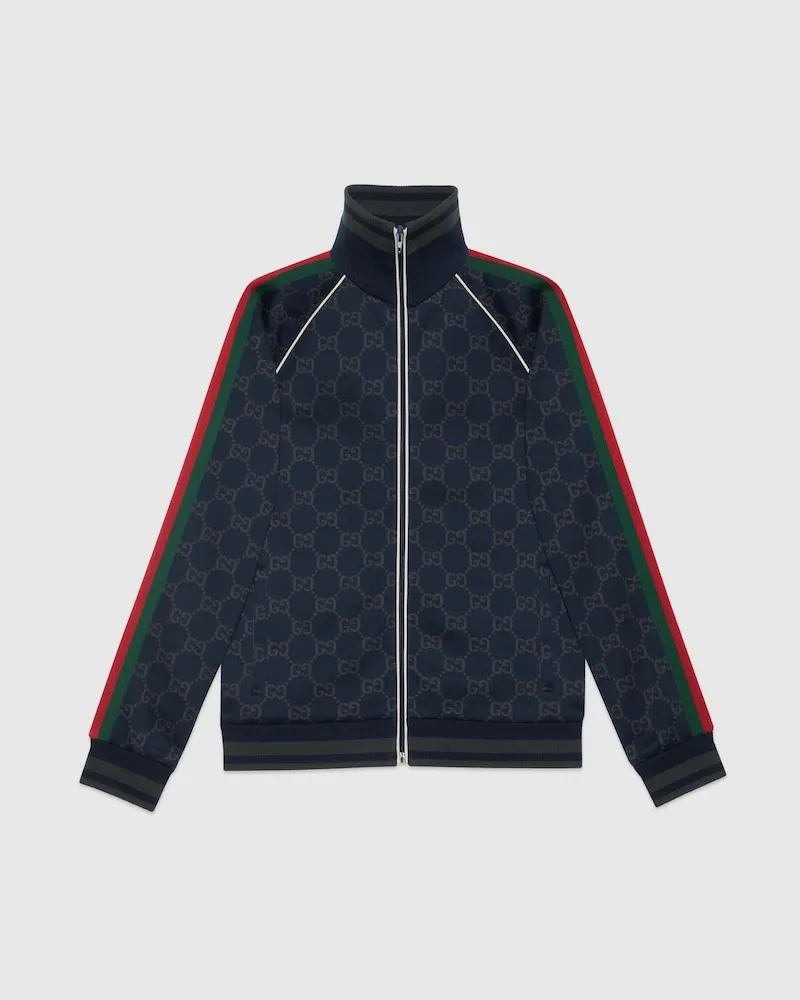 Gucci Jacke aus GG Baumwolljersey, Größe Blau