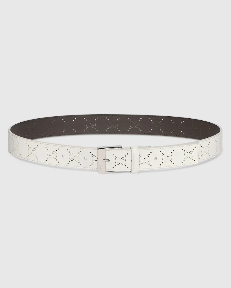 Gucci Gürtel mit Quadratischer Schnalle Weiß
