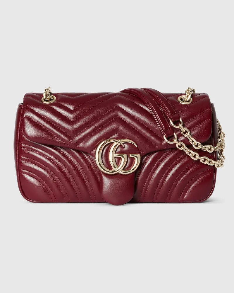 Gucci Mittelgroße GG Marmont Schultertasche Bordeauxrot