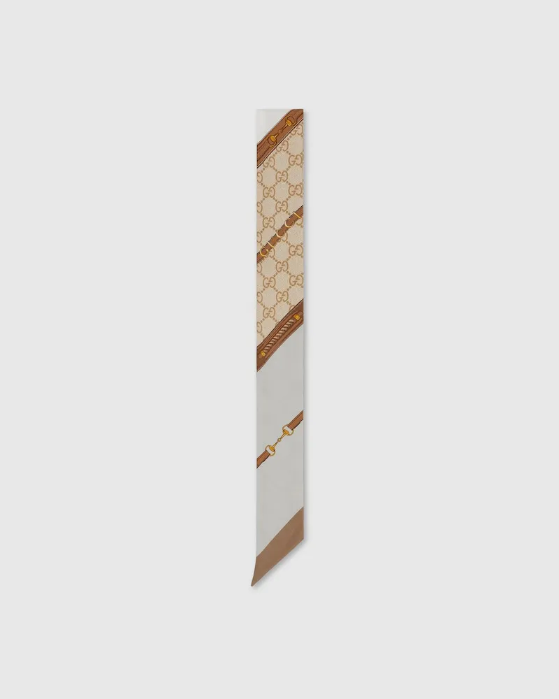 Gucci Band aus Seide mit Print Beige
