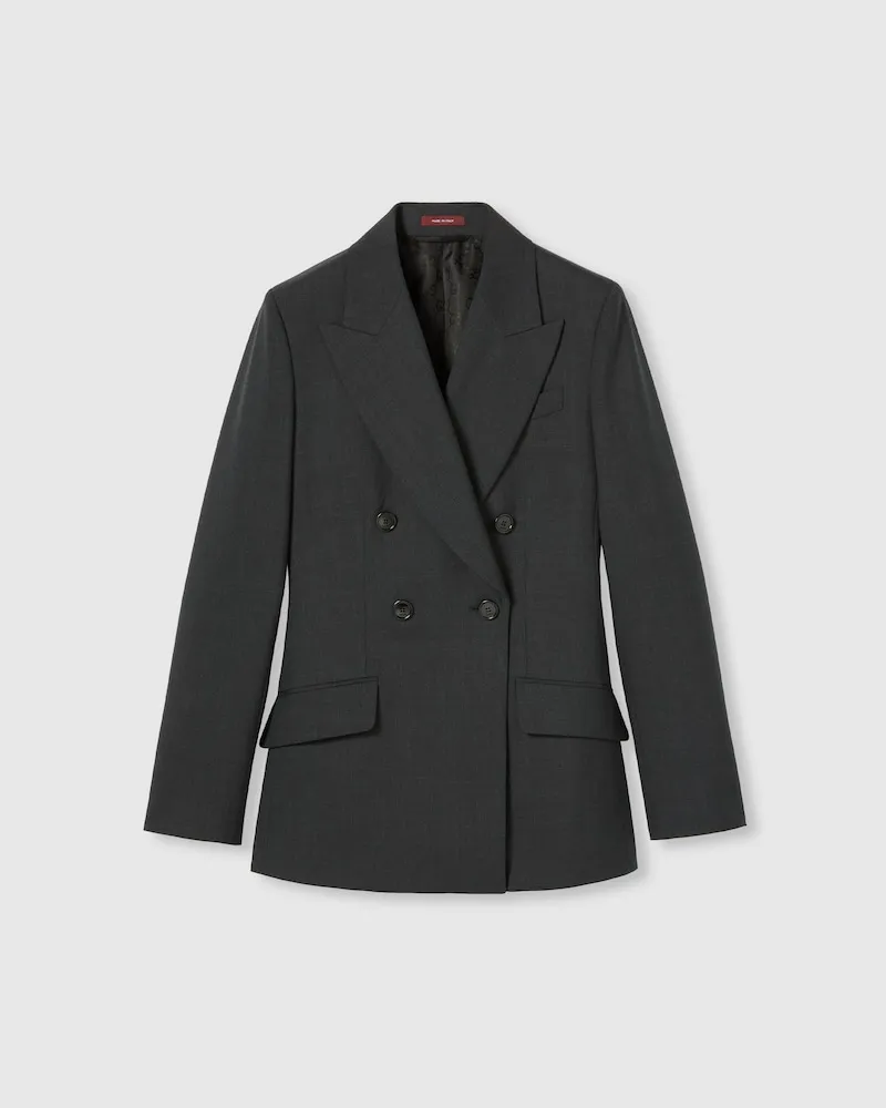 Gucci Zweireihiger Blazer aus Wolle, Größe Grau