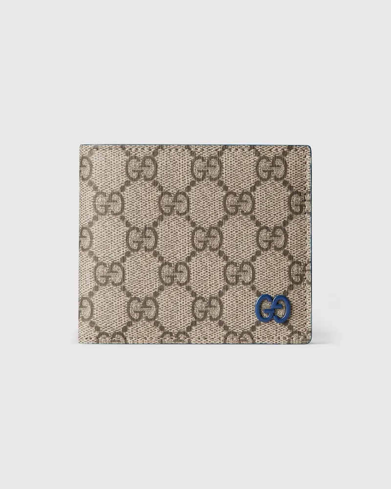 Gucci GG Faltbrieftasche Mit Blauer Innenseite Beige