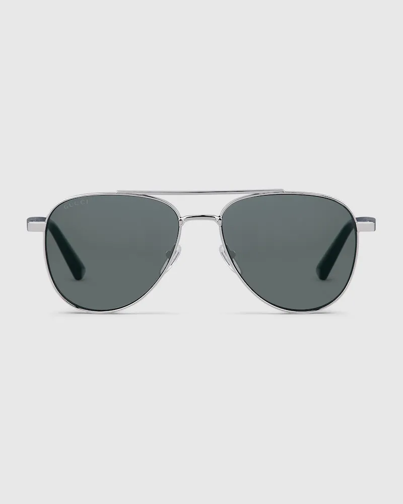 Gucci Sonnenbrille Mit Rahmen Im Pilotenstil Silver