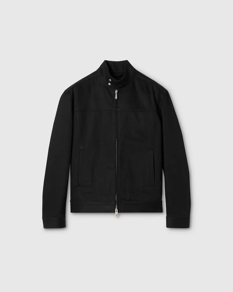 Gucci Jacke aus Baumwolldenim Mit Horsebit, Größe Schwarz