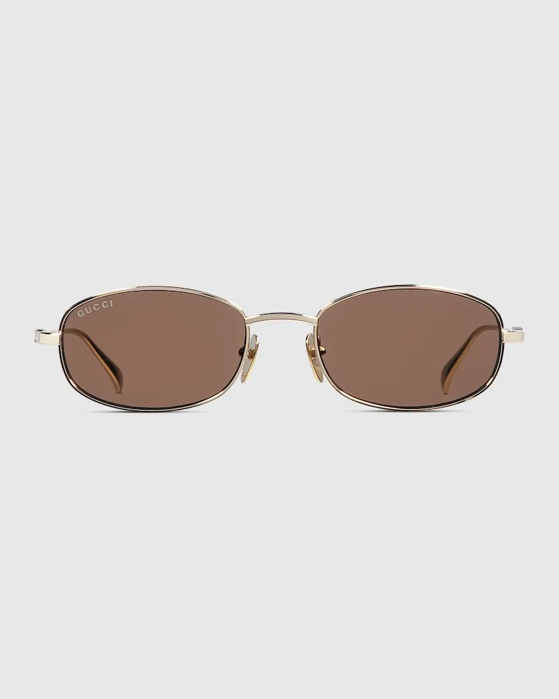 Gucci Sonnenbrille Mit Ovalem Rahmen Gold