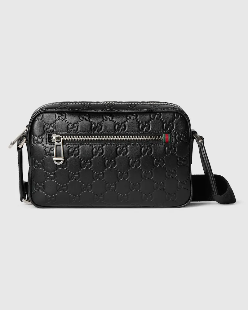 Gucci Kleine GG Emblem Umhängetasche Schwarz