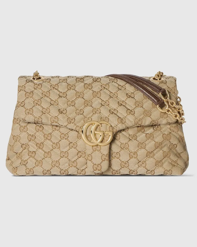 Gucci Mittelgroße GG Marmont Schultertasche Beige