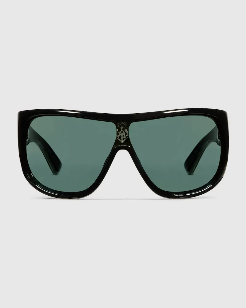 Gucci Sonnenbrille In Maskenform Schwarz