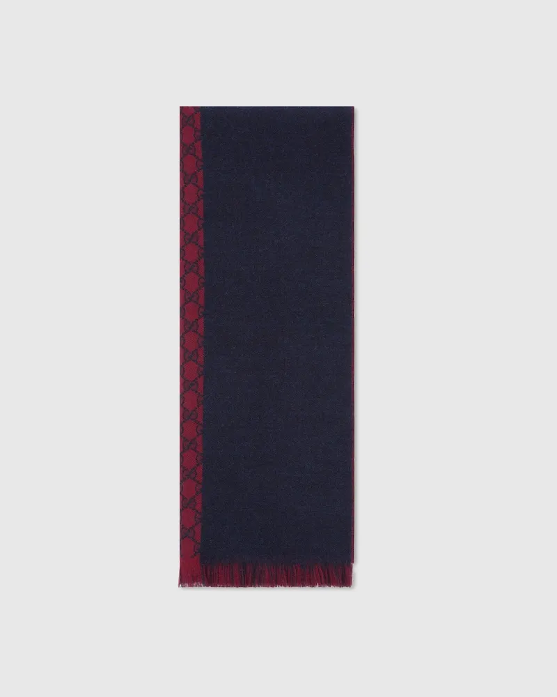 Gucci Schal aus GG Wolljacquard Rot