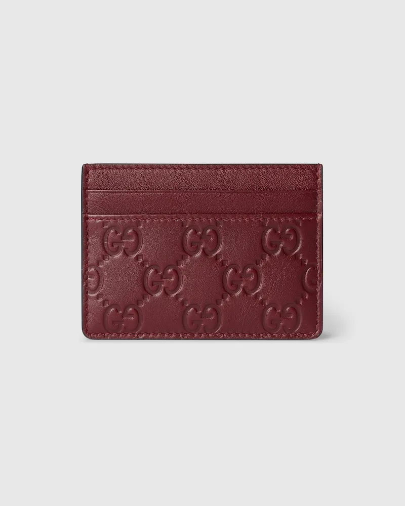 Gucci GG Emblem Kartenetui Bordeauxrot