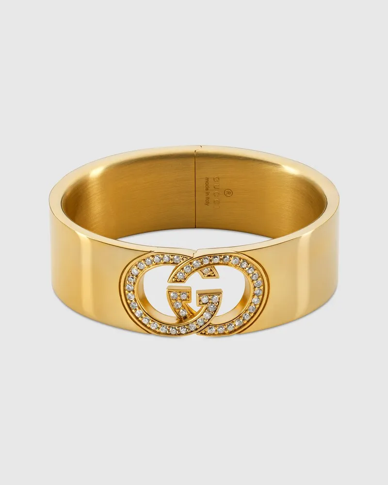 Gucci Interlocking Armspange Mit Kristallen, Größe Undefined