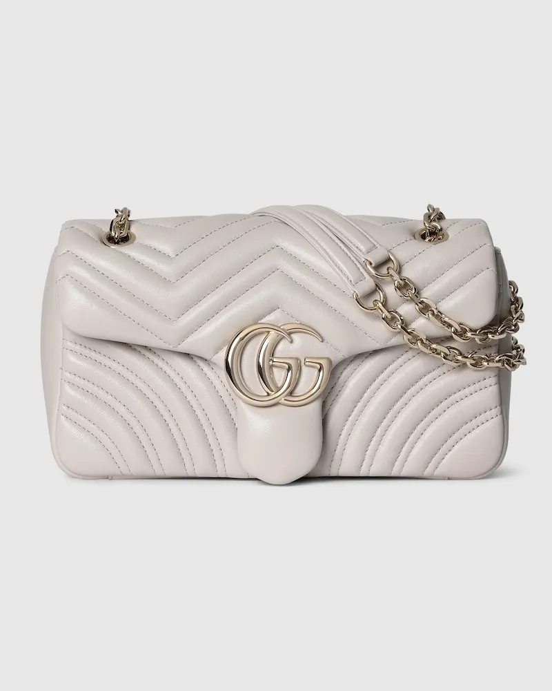 Gucci Mittelgroße GG Marmont Schultertasche Weiß