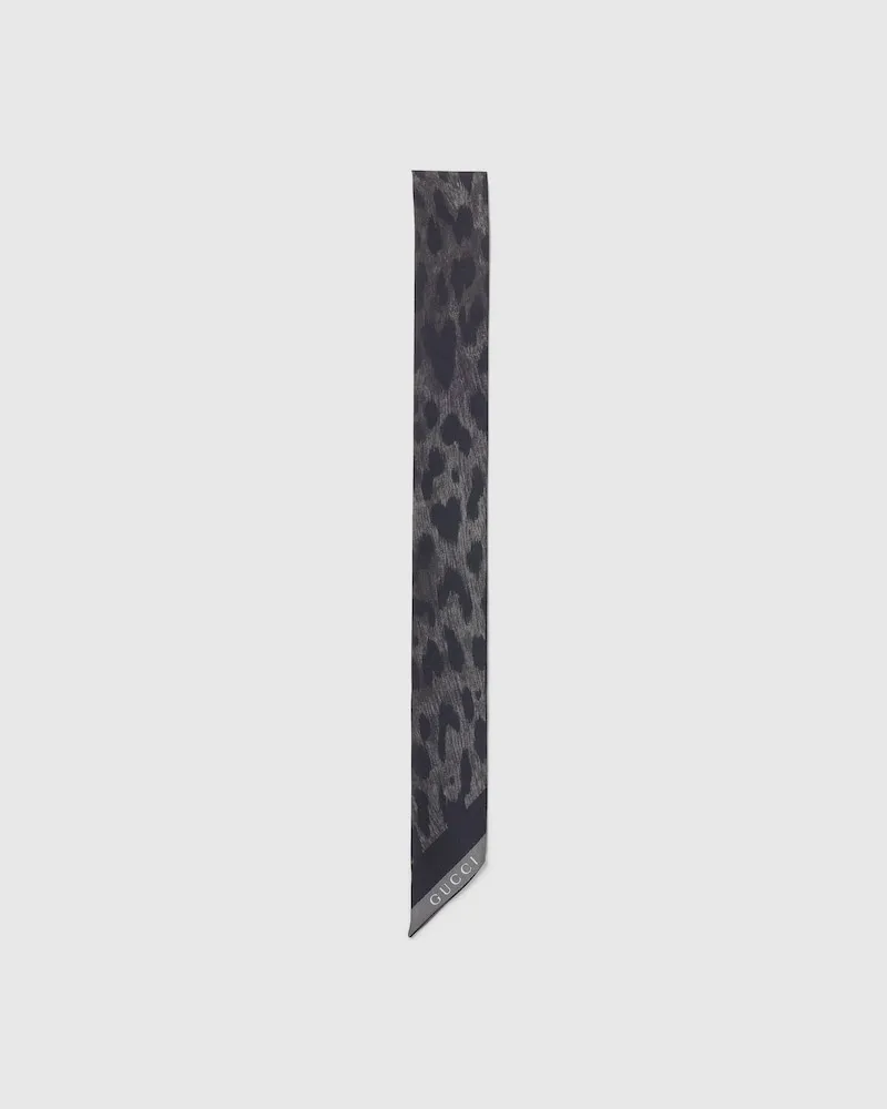 Gucci Band aus Seidentwill mit Print Schwarz