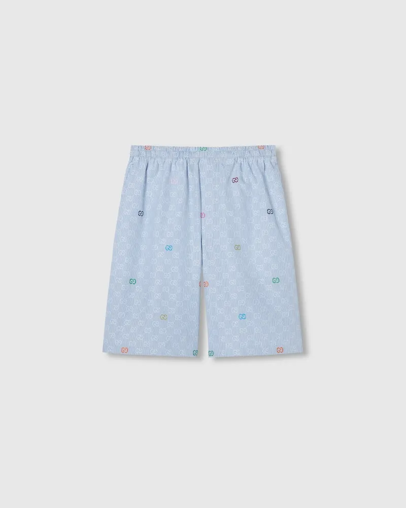 Gucci Shorts aus Gestreifter Baumwolle, Größe Blau