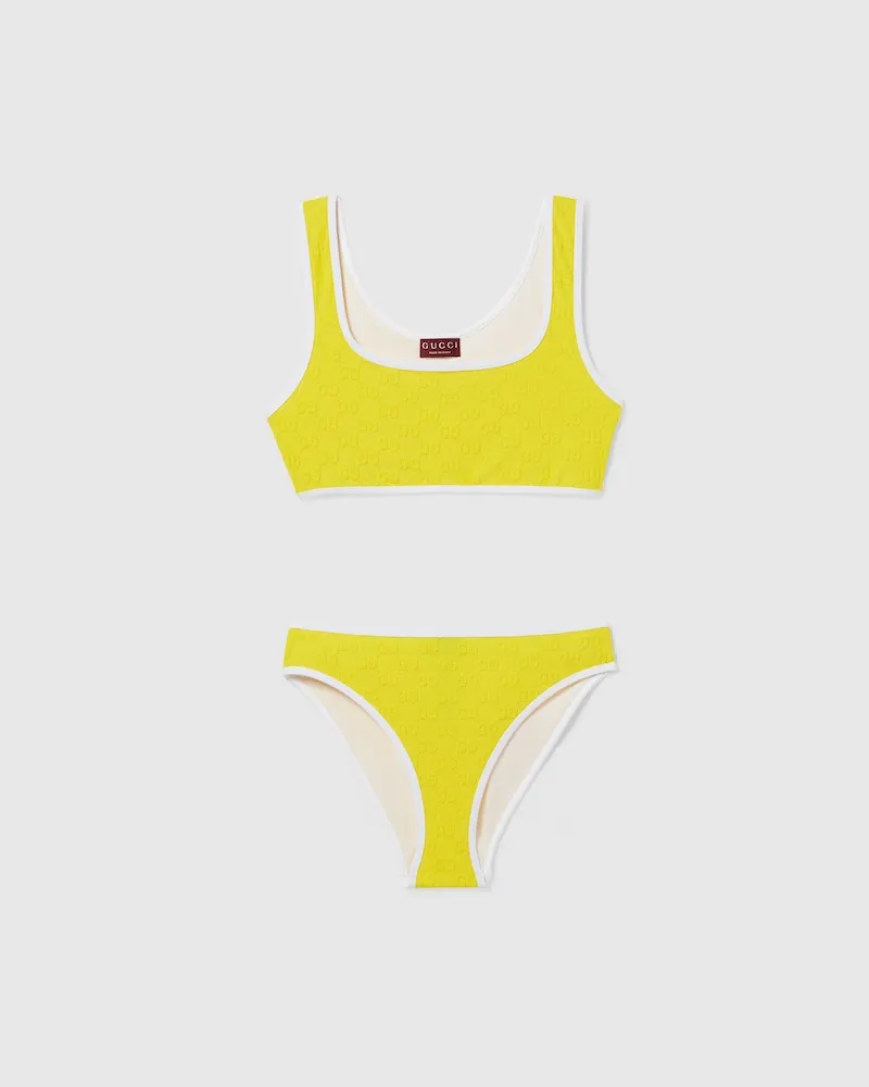 Gucci Bikini aus GG Jersey Mit Frottee-Effekt, Größe Gelb