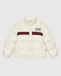 Gucci Bomberjacke Aus Nylon Mit Daunenfüllung Und Web Weiß