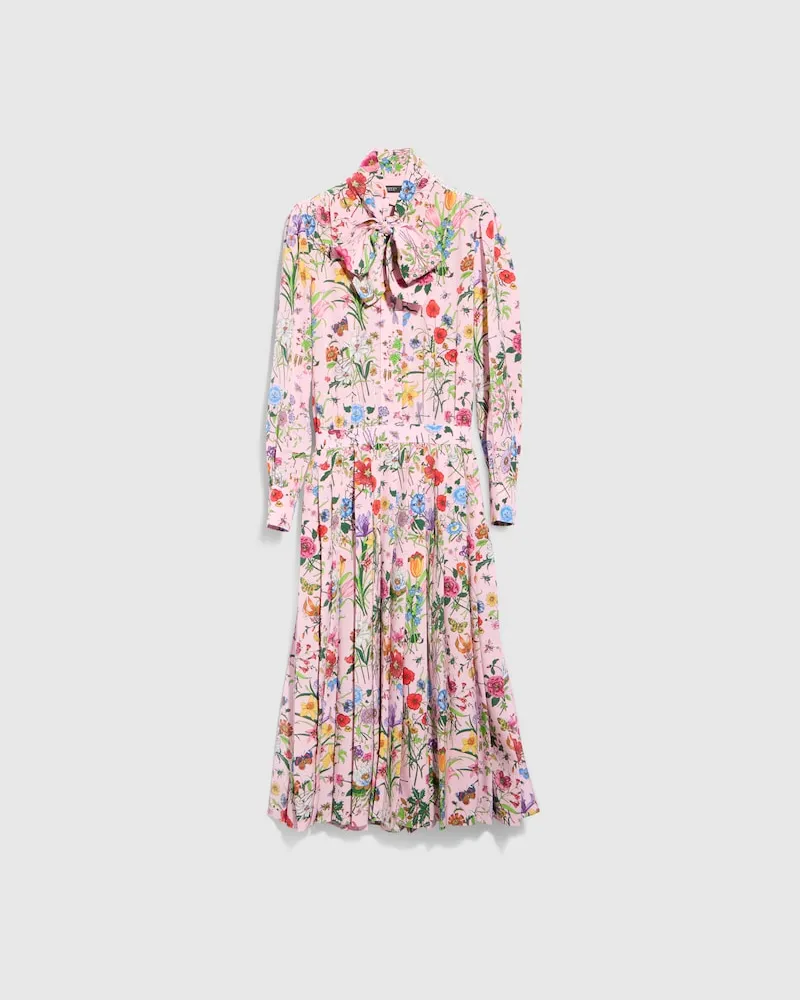 Gucci Robe Chemisier En Soie Imprimée, Taille Rose