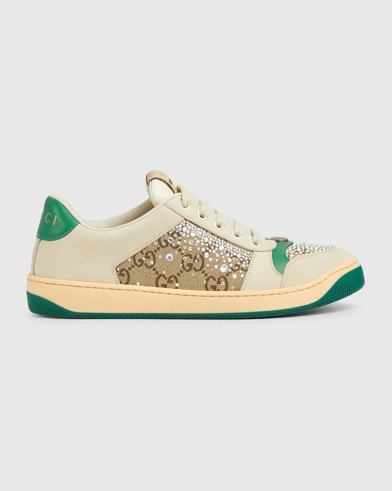 Gucci Screener Damensneaker Mit GG Kristallen, Größe Nude