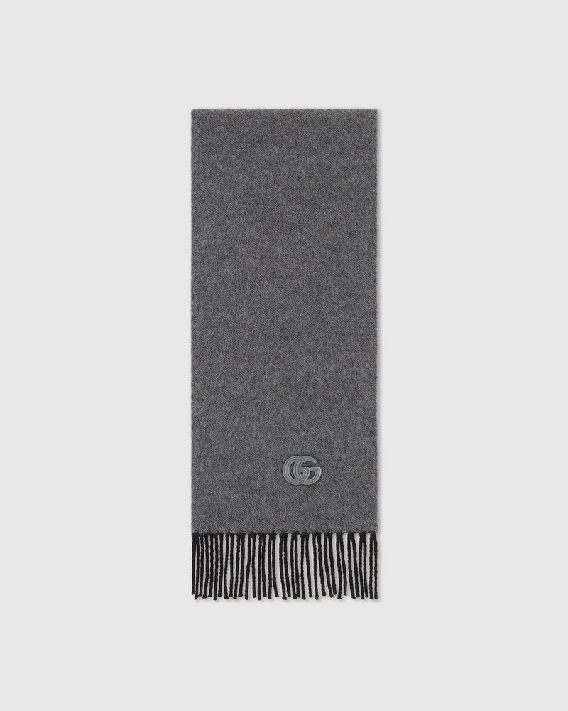 Gucci Écharpe En Cachemire Avec Empiècement Gris